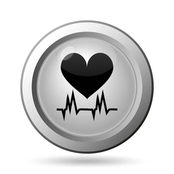 心脏图标 白色背景上的互联网按钮 — 图库照片