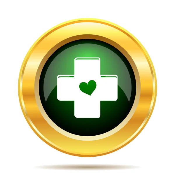 Cross Heart Icon Internet Button White Background — Stock Photo, Image