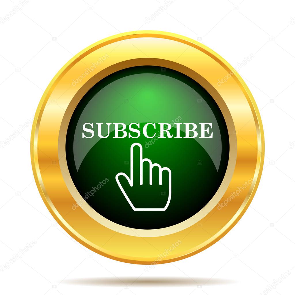 Subscribe icon. Internet button on white background