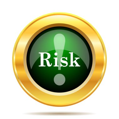 Risk simgesi. Beyaz arka plan üzerinde Internet düğmesi