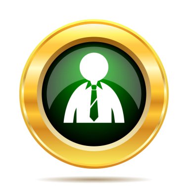 İş adamı simgesi. Beyaz arka plan üzerinde Internet düğmesi