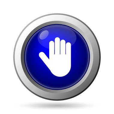 Beyaz arka plan üzerinde mobil apps kavramı izole el simgesi