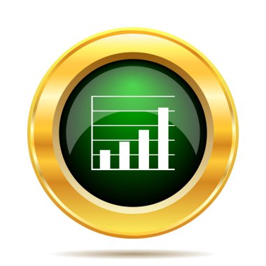 Grafik barlar simgesi. Beyaz arka plan üzerinde Internet düğmesi