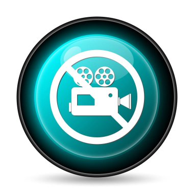 Video kamera simgesi. Beyaz kağıt üstünde Internet düğme