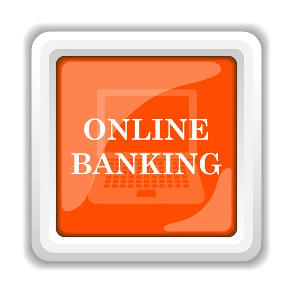Online Bankovnictví Ikona Izolovaných Bílém Pozadí Koncept Mobilních Aplikací — Stock fotografie