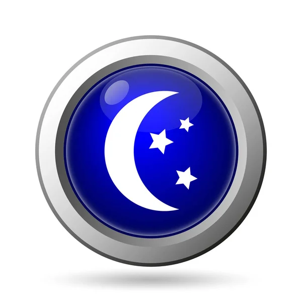 Félhold Csillag Ikon Elszigetelt Fehér Background Mozgatható Apps Koncepció — Stock Fotó