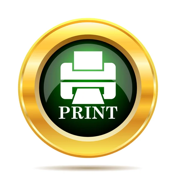 Printer Met Pictogram Van Word Afdrukken Internet Knop Witte Achtergrond — Stockfoto