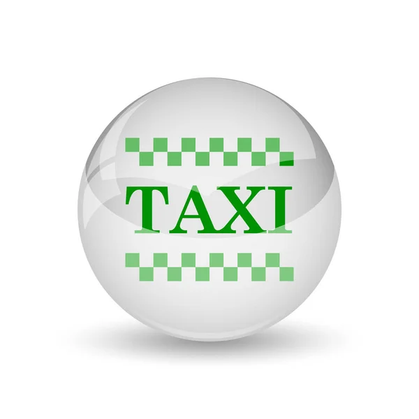 Taxi Pictogram Internet Knop Witte Achtergrond — Stockfoto