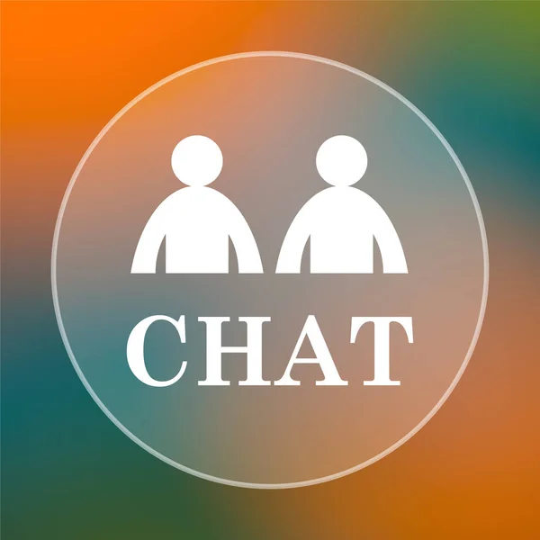 Icona Chat Pulsante Internet Sfondo Colorato — Foto Stock