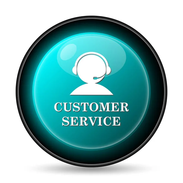 Müşteri Servisi Simgesini Beyaz Arka Plan Üzerinde Internet Düğmesi — Stok fotoğraf