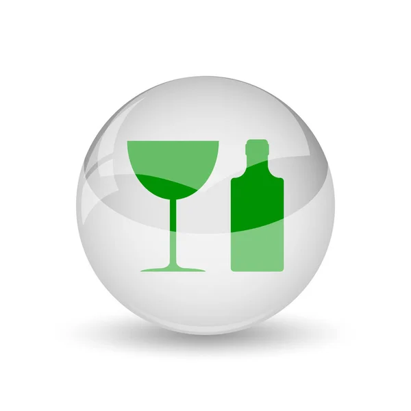 瓶和玻璃图标flaska och glas ikon — Stockfoto