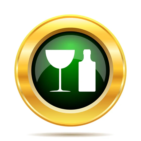 Bottle and glass icon — Stock Photo, Image