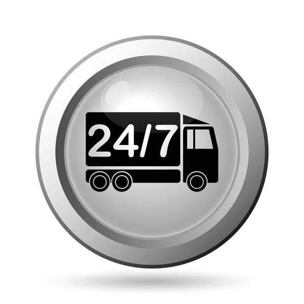 24 7 ícone de caminhão de entrega — Fotografia de Stock