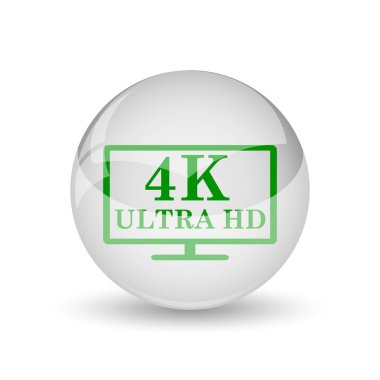 4 k ultra Hd simgesi. Beyaz arka plan üzerinde Internet düğmesi
