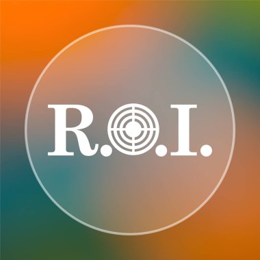 Yatırım getirisi simgesi. Renkli arka plan üzerinde Internet düğmesi