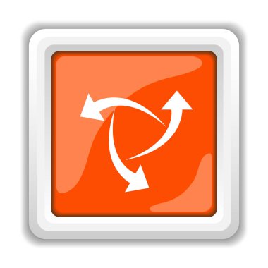 Beyaz arka plan üzerinde mobil apps kavramı izole ok simgesi