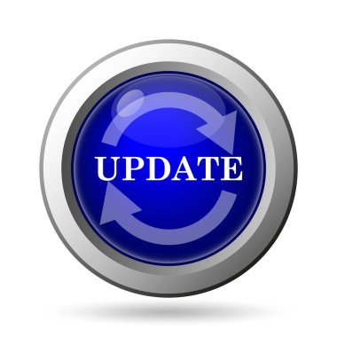 Beyaz arka plan üzerinde mobil apps kavramı izole update simgesi