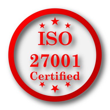 ISO 27001 simgesi. Beyaz arka plan üzerinde Internet düğmesi