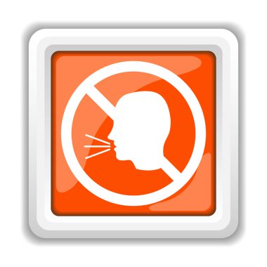 Yasak simgesi beyaz arka plan üzerinde mobil apps kavramı izole konuşmak