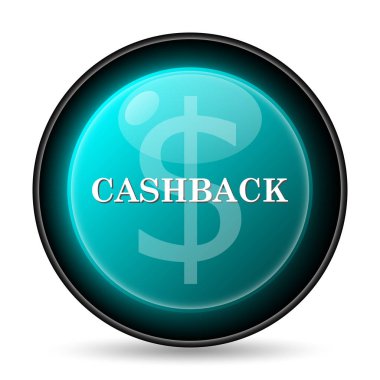 Cashback simgesi. Beyaz arka plan üzerinde Internet düğmesi