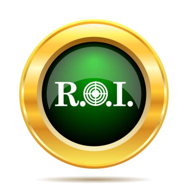 Yatırım getirisi simgesi. Beyaz arka plan üzerinde Internet düğmesi