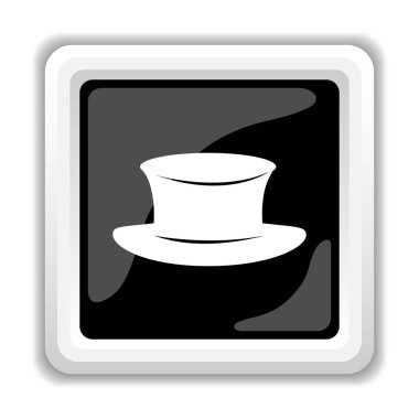 Şapka simgesi. Beyaz arka plan üzerinde Internet düğmesi