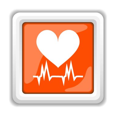 Beyaz arka plan üzerinde mobil apps kavramı izole kardiyogram simgesi