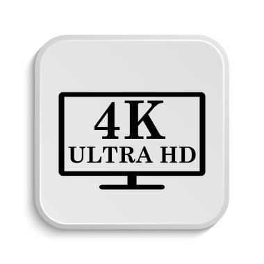 4 k ultra Hd simgesi. Beyaz arka plan üzerinde Internet düğmesi
