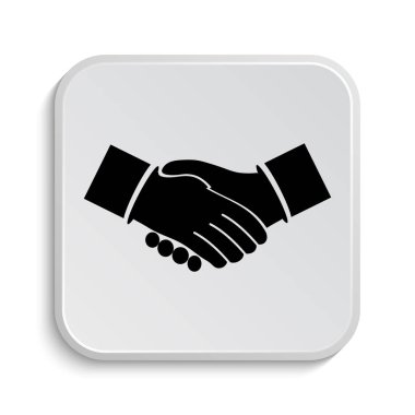 Anlaşma simgesi. Beyaz arka plan üzerinde Internet düğmesi