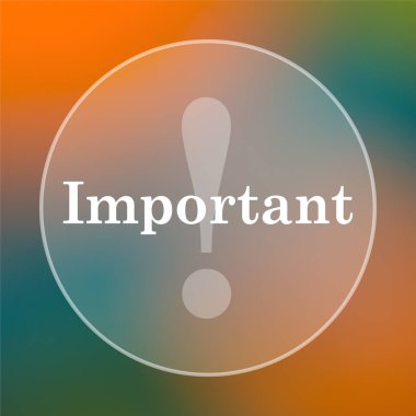 Önemli simgesi. Renkli arka plan üzerinde Internet düğmesi