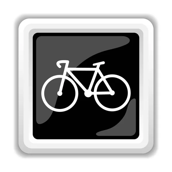 自転車のアイコン 白い背景の上のインター ネット ボタン — ストック写真
