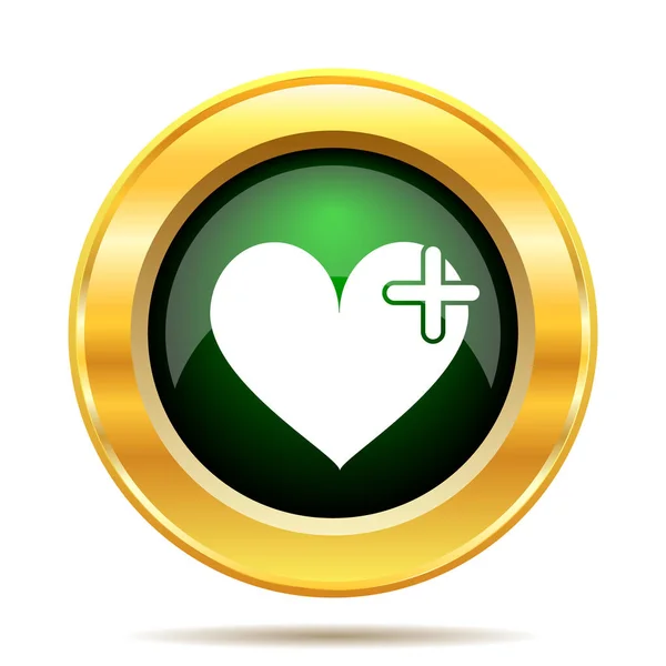 Herz Mit Kreuz Symbol Internet Taste Auf Weißem Hintergrund — Stockfoto