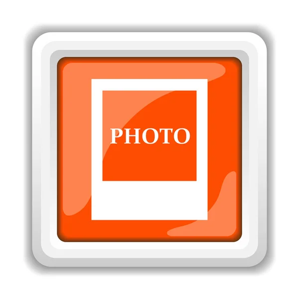 白い背景に モバイル アプリケーションの概念に分離された写真アイコン — ストック写真