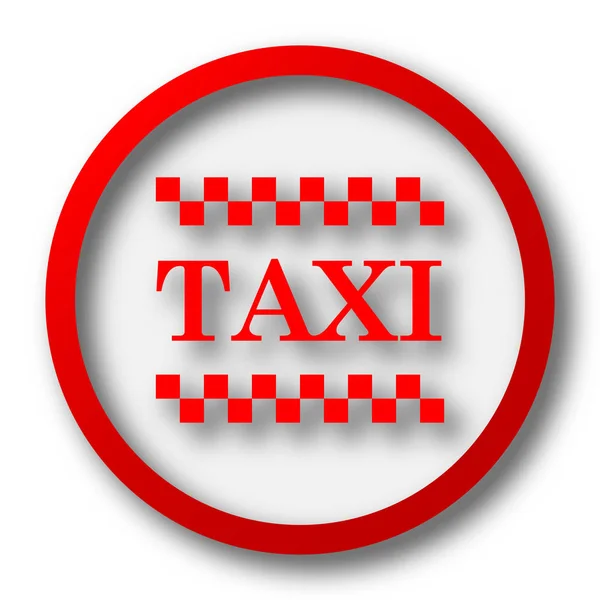 Taxi Pictogram Internet Knop Witte Achtergrond — Stockfoto