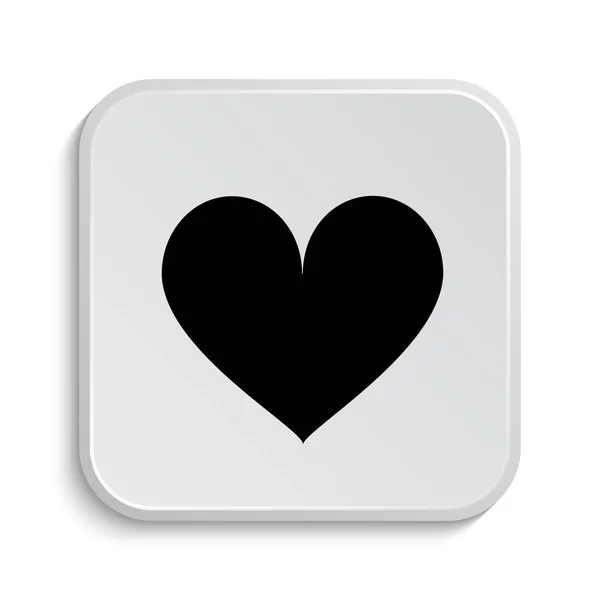 Icono Del Corazón Botón Internet Sobre Fondo Blanco — Foto de Stock