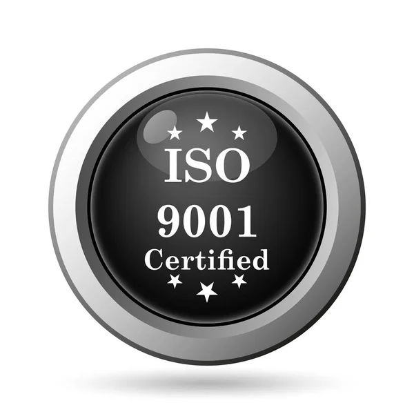 Иконка Iso9001 Кнопка Интернет Белом Фоне — стоковое фото