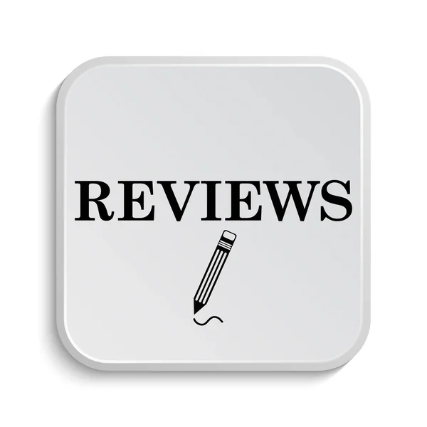 Reviews Icon Internet Button White Background — Stock Photo, Image