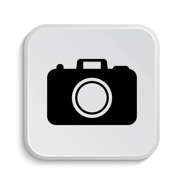 Foto Camera Pictogram Internet Knop Witte Achtergrond — Stockfoto