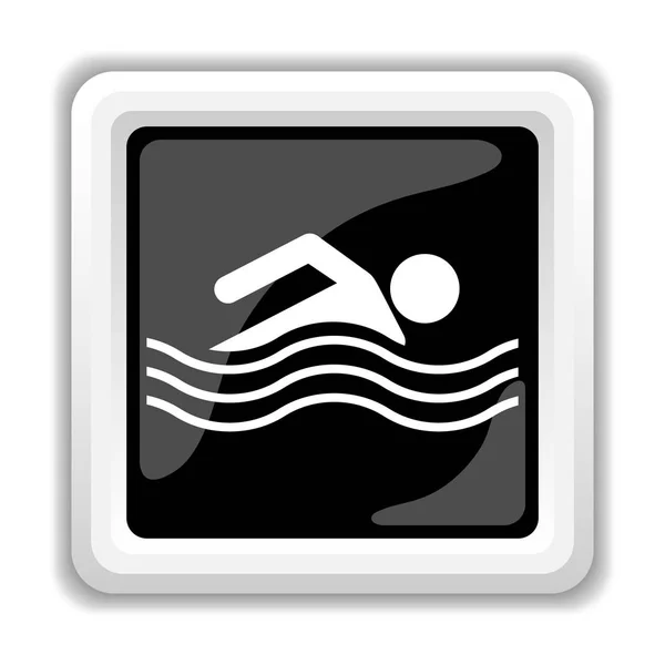 Vodní Sporty Ikona Internet Tlačítko Bílém Pozadí — Stock fotografie