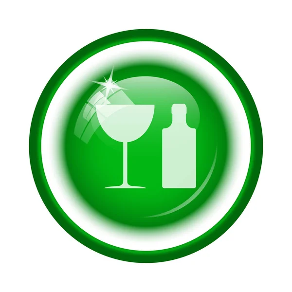 Pictogram fles en glas — Stockfoto