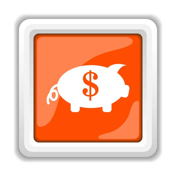 小猪银行图标被隔离在白色背景 移动应用程序的概念 — 图库照片