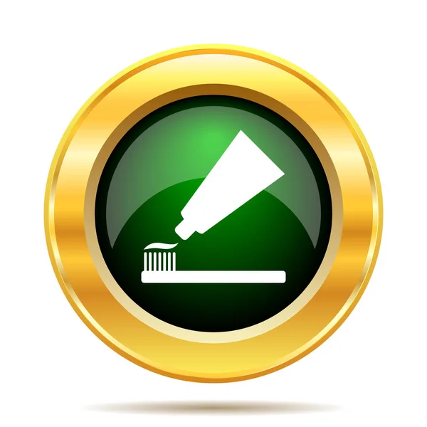 Tooth paste and brush icon — Stock Photo, Image