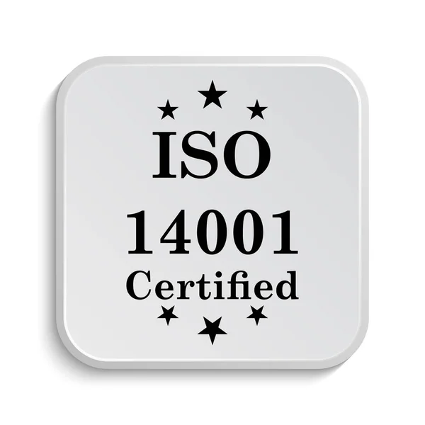 Iso14001 Pictogram Internet Knop Witte Achtergrond — Stockfoto