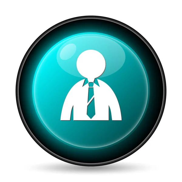 Business Man Icon Internet Button White Background — Stock Photo, Image