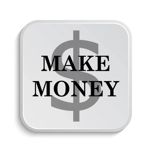 Make Money Icon Przycisk Internet Białym Tle — Zdjęcie stockowe