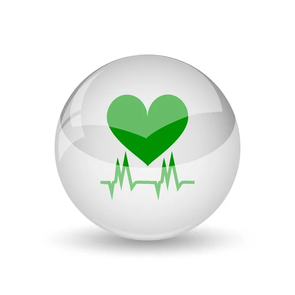 Kalp Simgesi Beyaz Arka Plan Üzerinde Internet Düğmesi — Stok fotoğraf