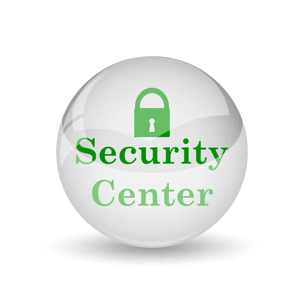 Biztonsági Központ Ikonra Internet Gomb Fehér Háttér — Stock Fotó