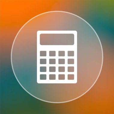 Hesap makinesi simge. Renkli arka plan üzerinde Internet düğmesi