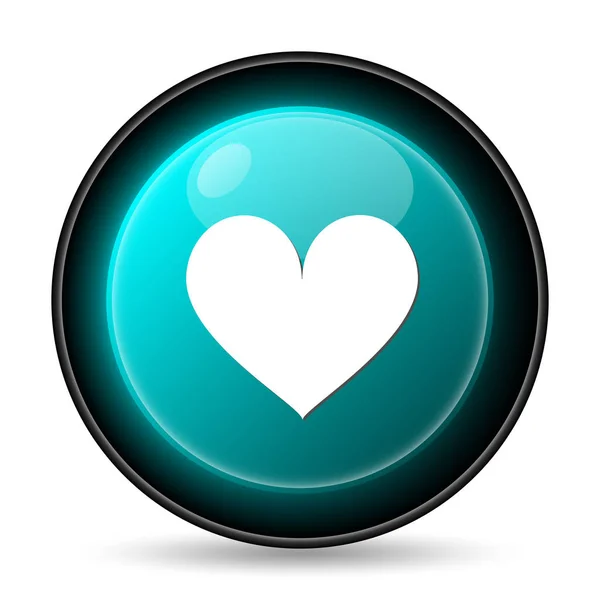 Εικονίδιο Καρδιάς Κουμπί Internet Άσπρο Φόντο — Φωτογραφία Αρχείου