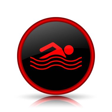 Su spor simgesi. Beyaz arka plan üzerinde Internet düğmesi